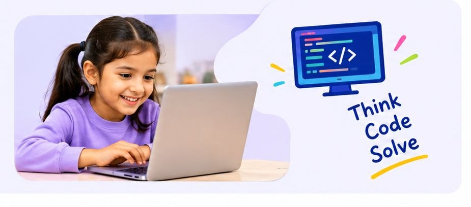 Children learning basic coding concepts through play